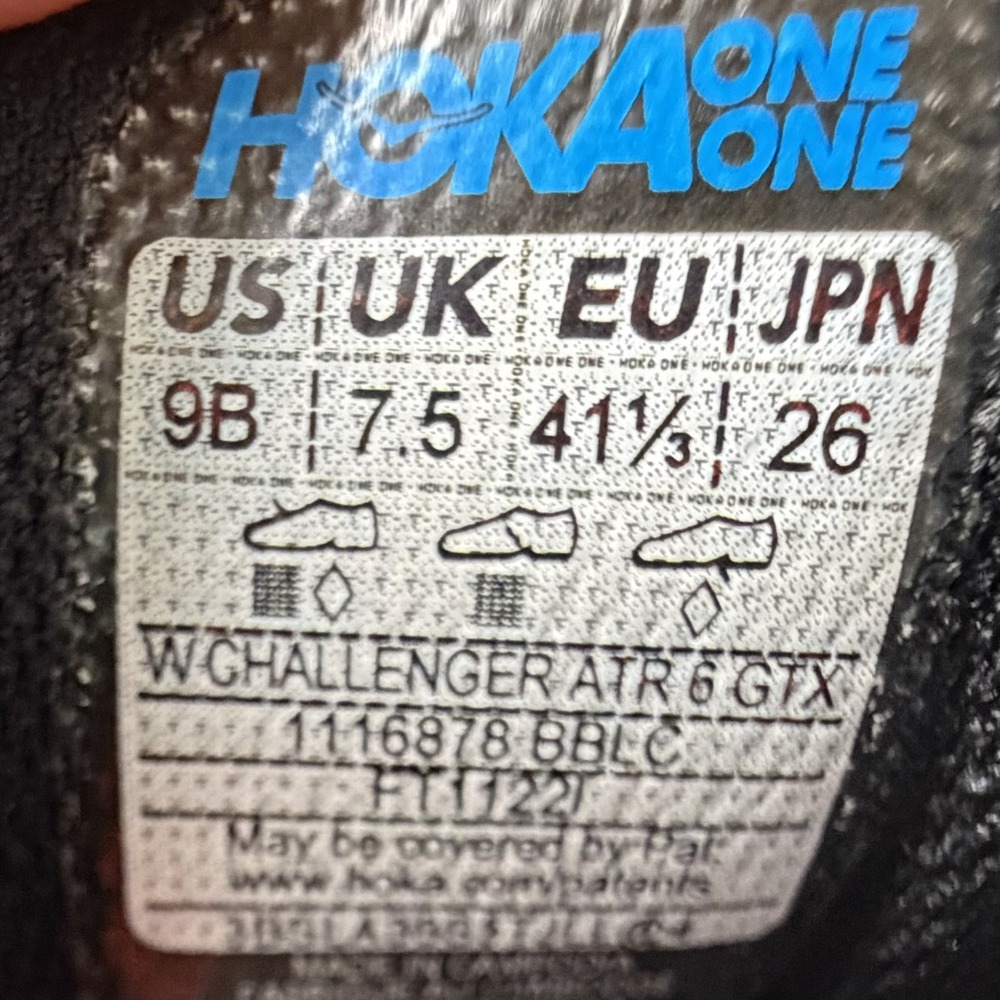 Hoka Challenger ATR 6 GTX Womens Trainers Black Gore-Tex Trail Running Shoe | 9B - Picture 6 of 6